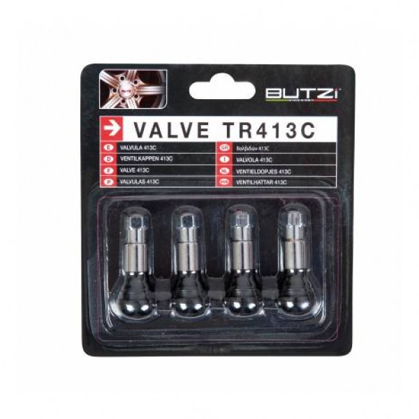 Válvula tr413c cromada "butzi". blíster 4 unidades.