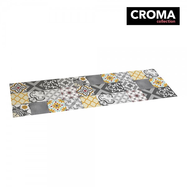 Alfombra vinílica croma patch gris-ambar 60 x 200 cm