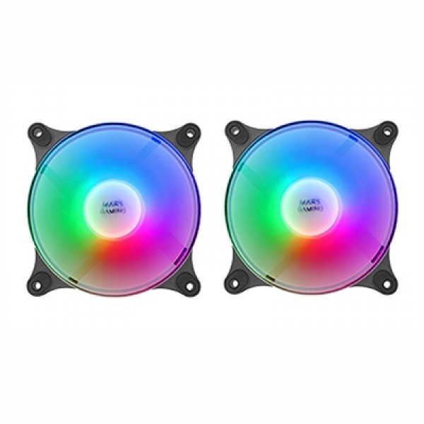Mars gaming mfduo 12cm 2xfanrgb ult-silent black