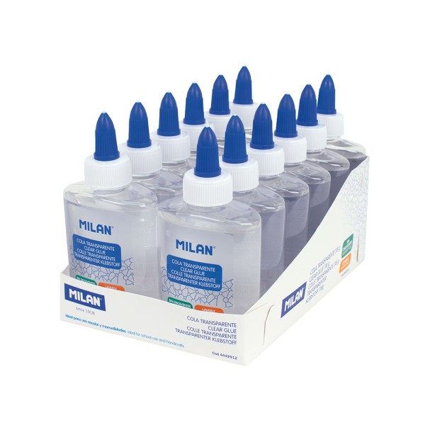 Botella de cola transparente 118 g, expositor 12 uds