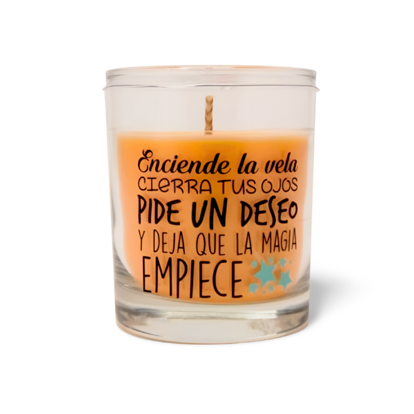 Vela perfumada cierra tus ojos pide un deseo y deja que la magia empiece