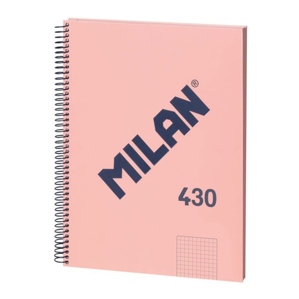 Cuaderno a4 con espiral cuadriculado 5 x 5 mm rosa (pack 3 unidades)