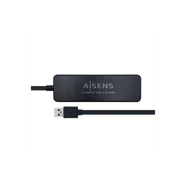 Aisens hub usb 3.0 tipo a/m-4xtipo a/h negro 30cm