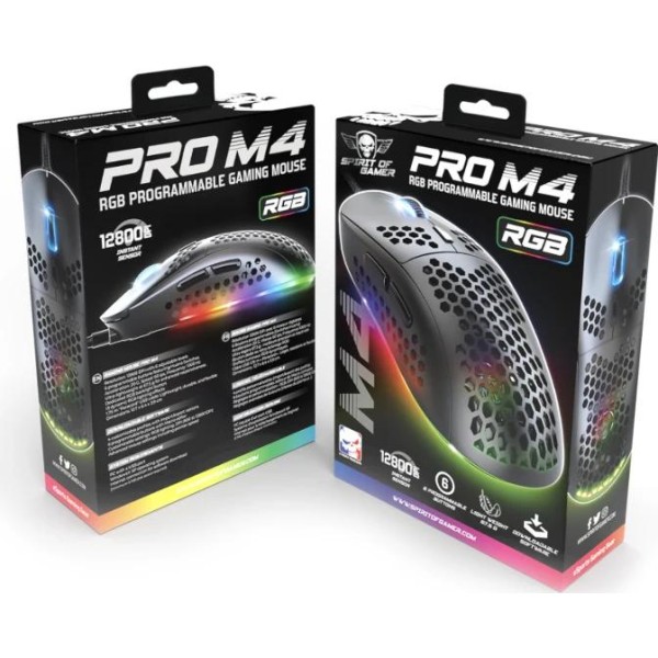 Spirit of gamer ratón pro m4 black