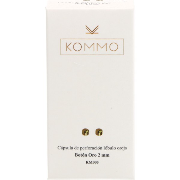 Kommo Pendiente Baño Oro 24k  Botón 2 mm