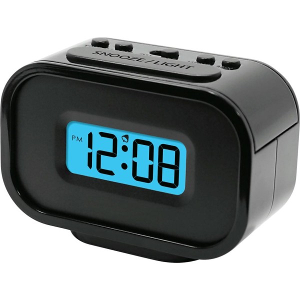 Reloj digital c/alarma negro