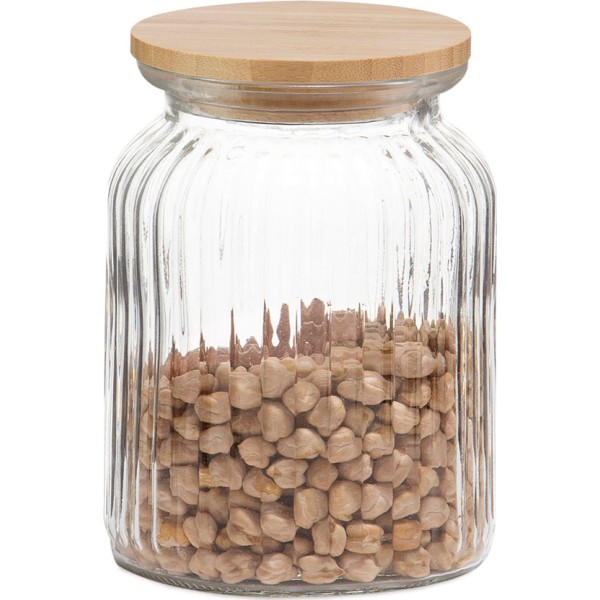 Bote de cocina de vidrio + bambú 1000 ml