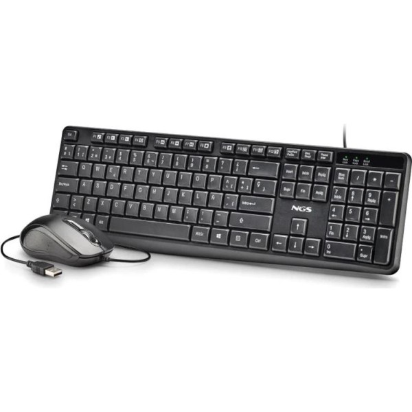 Ngs kit teclado+ratón con cable cocoa