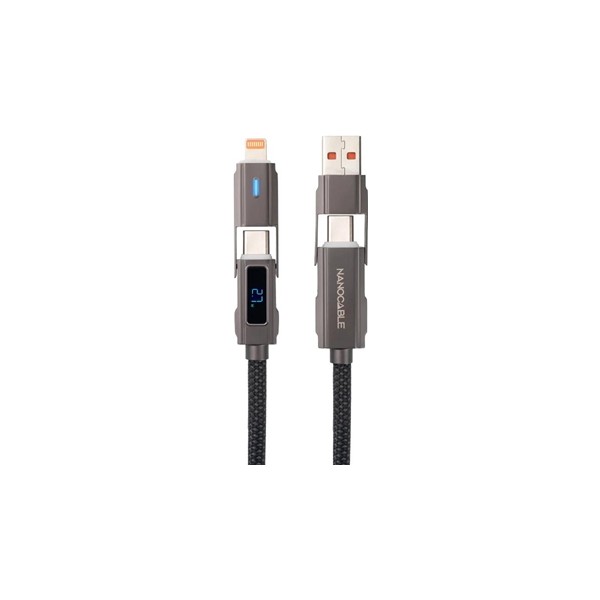 Nanocable cable usb-c+usb-a/m-lightning+usb-c/m 1m